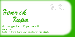 henrik kupa business card